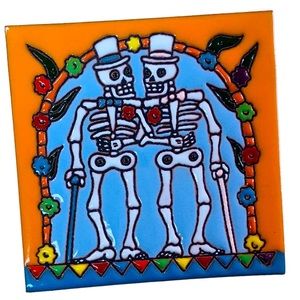 Gay Married Couple Decorative Mexican Tile